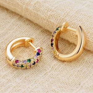 NEW 18K Gold Plated Hoop Earrings Elegant Minimalist Design